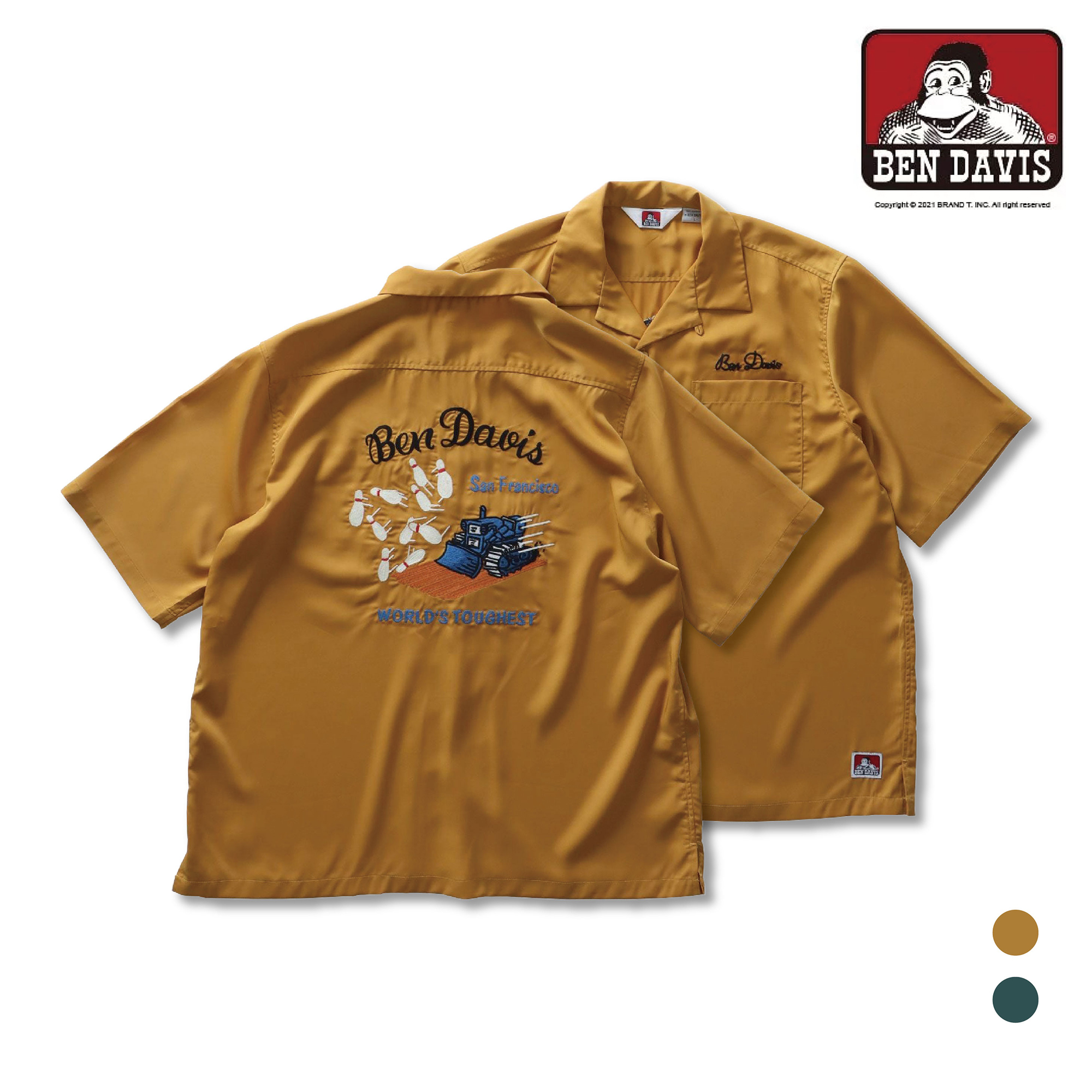 【 BEN DAVIS | 推土機保齡球刺繡襯衫 - 2色 】