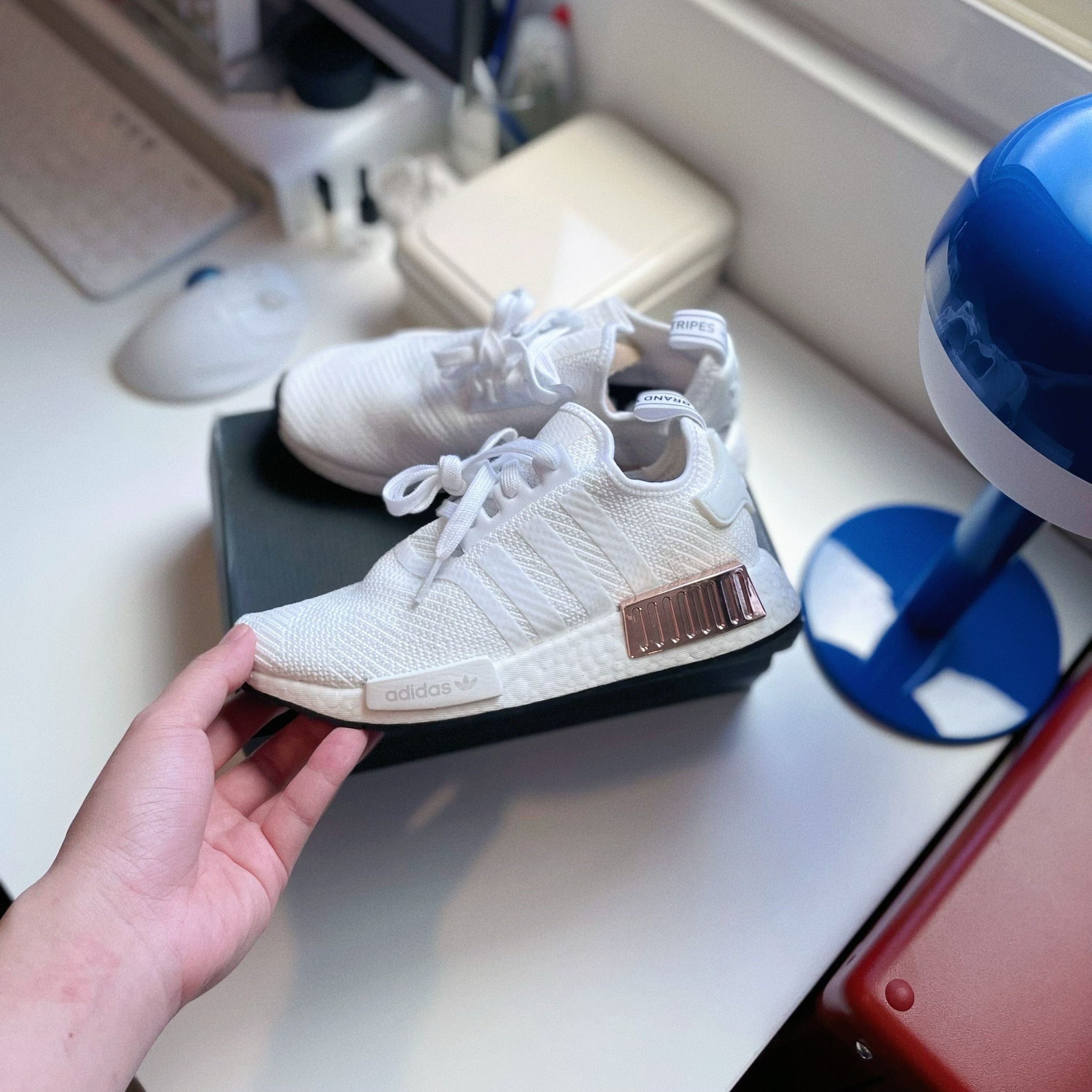 Adidas Originals NMD R1 玫瑰金 白色 白金 EE5173