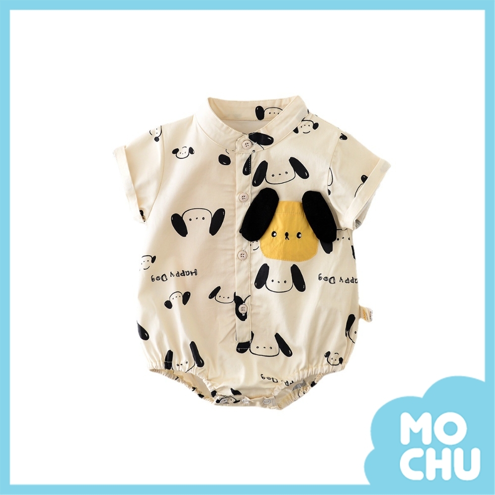 大耳朵小狗短袖包屁衣