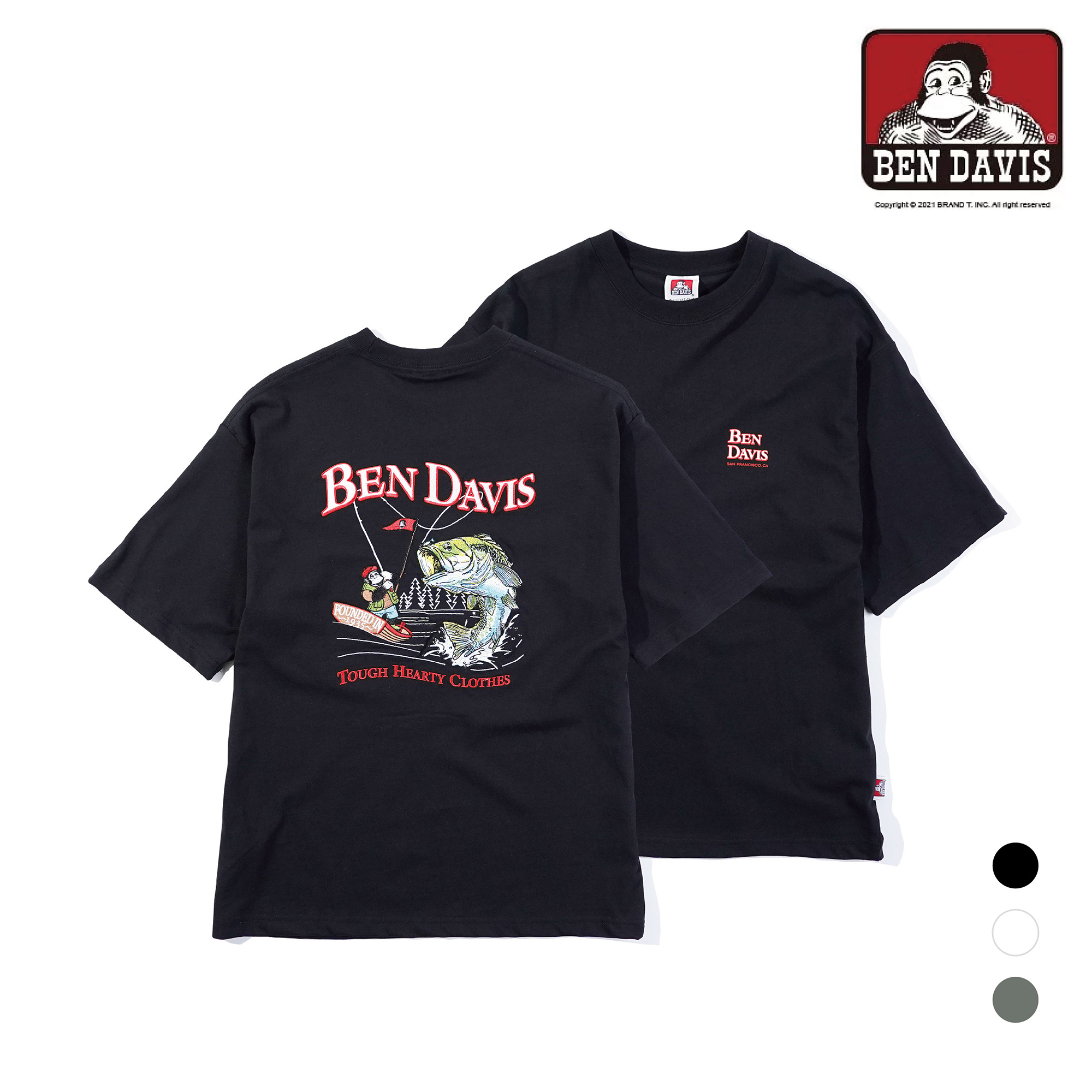 【 BEN DAVIS | 刺繡釣魚圖案短TEE - 3色 】
