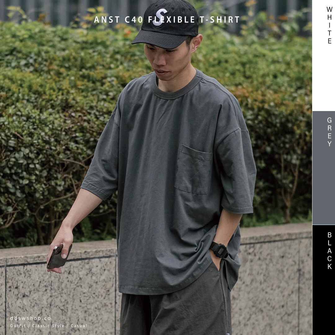 ANST 台灣40支彈性剪裁短踢 黑色 白色 中灰色