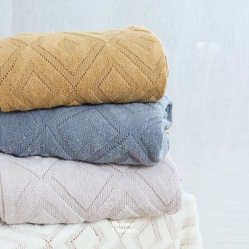 北歐菱形格紋流蘇沙發毯 五色