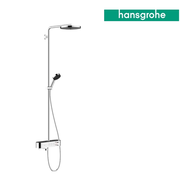 hansgrohe Pulsify 24230, -000 Showerpipe 260 1jet with bath thermostat ShowerTablet Select 400, with rotatable spout