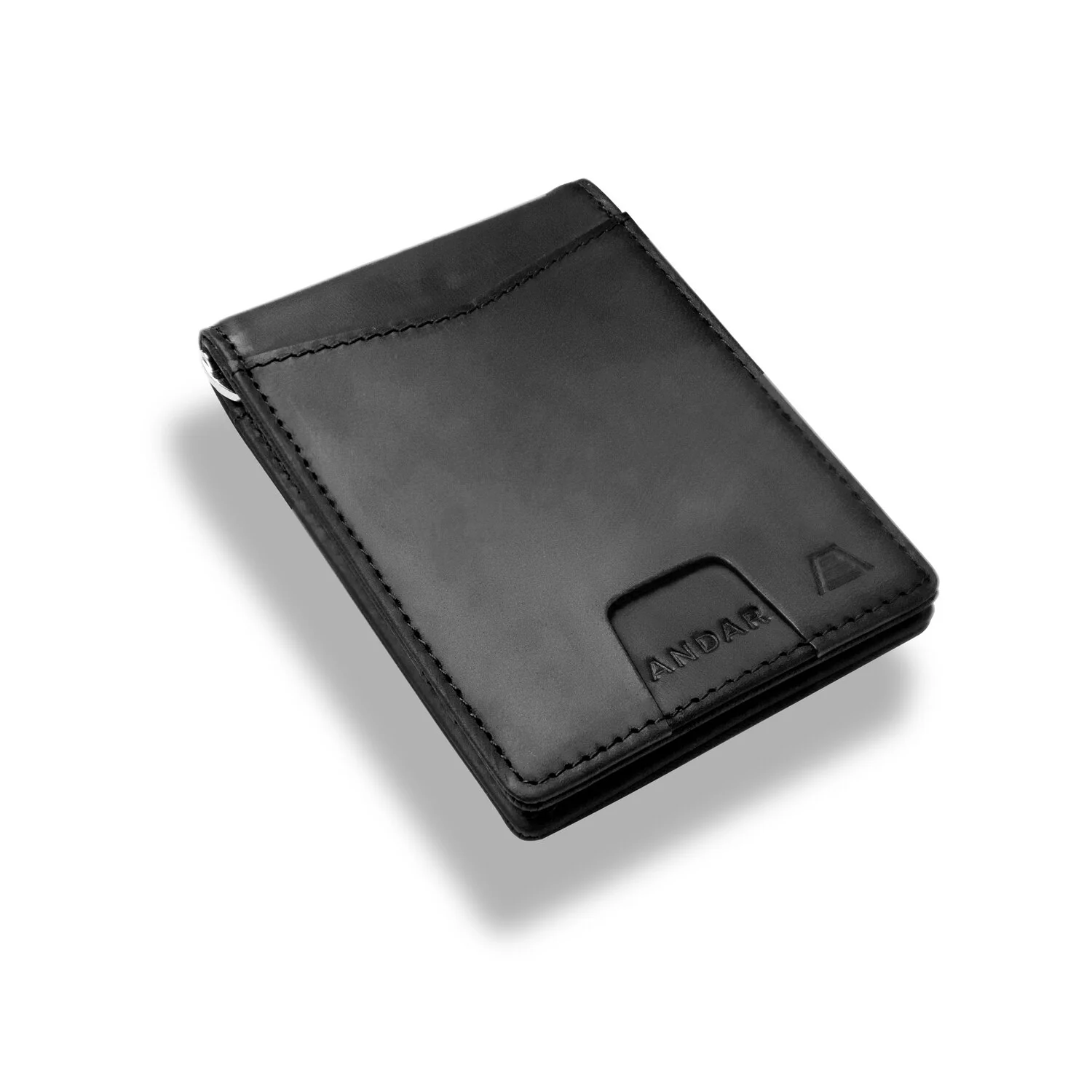 Andar | The Apollo 多功能夾式真皮皮夾 黑 RFID