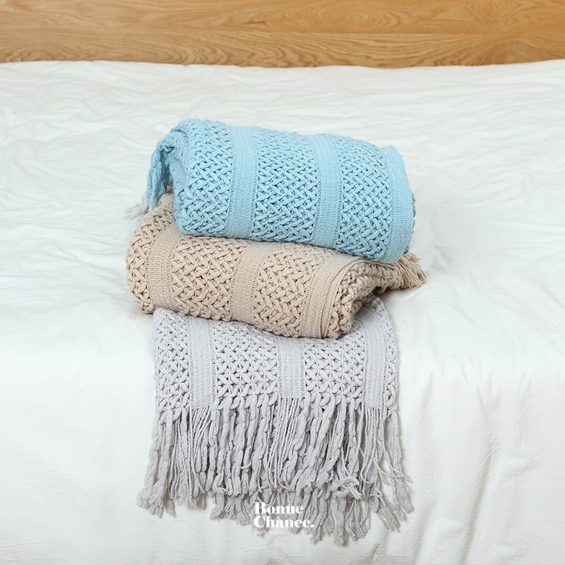 北歐鏤空流蘇沙發毯 八色