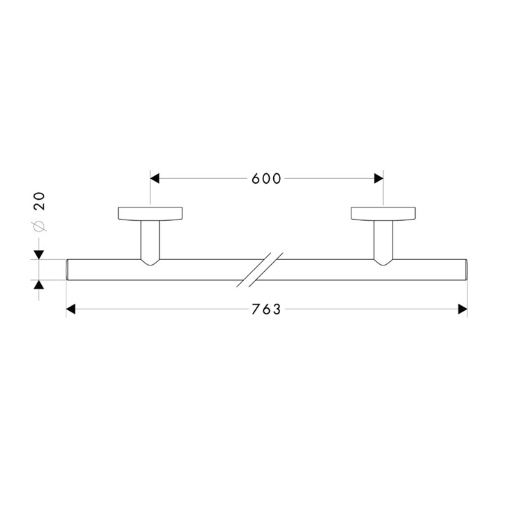 hansgrohe Logis 40516, -000 Bath Towel Rail 600mm