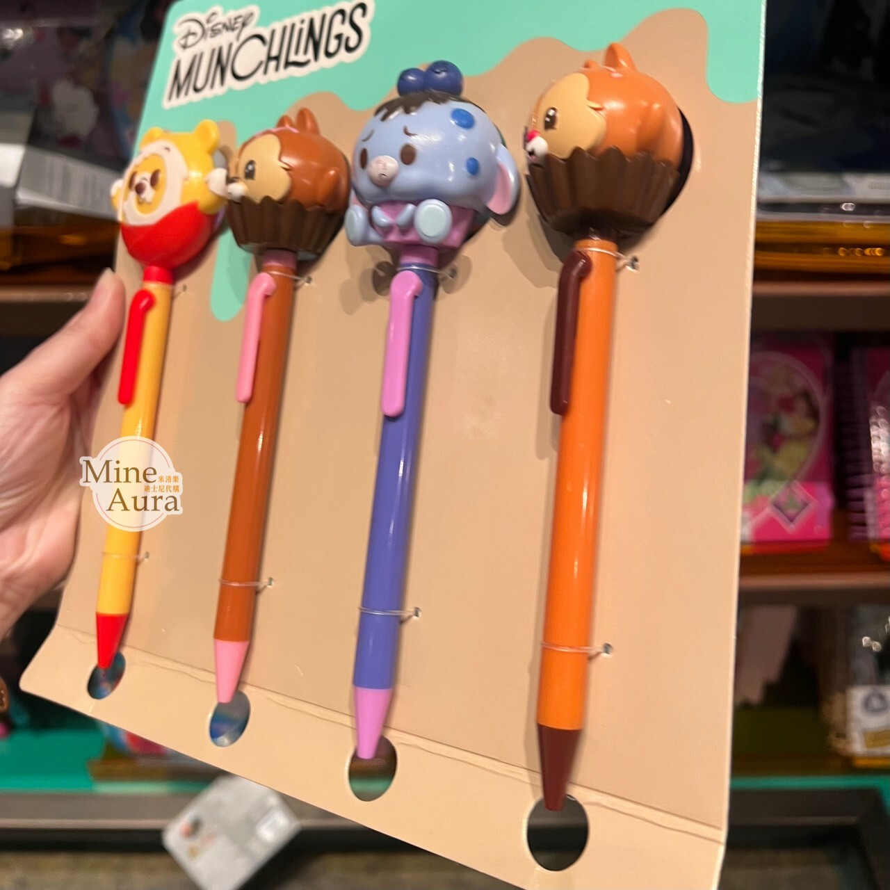MUNCHLINGS 系列 大頭 造型 圓珠筆 文具組 小熊維尼 Winnie the Pooh 奇奇蒂蒂 Chip 'n Dale -香港迪士尼樂園
