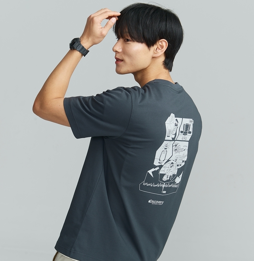 韓國代購 Discovery Expedition Main Crew 戶外卡通圖案 短袖 上衣 灰JUN