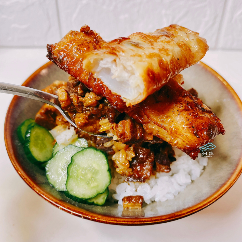 澎湖花枝蝦捲搭配滷肉飯