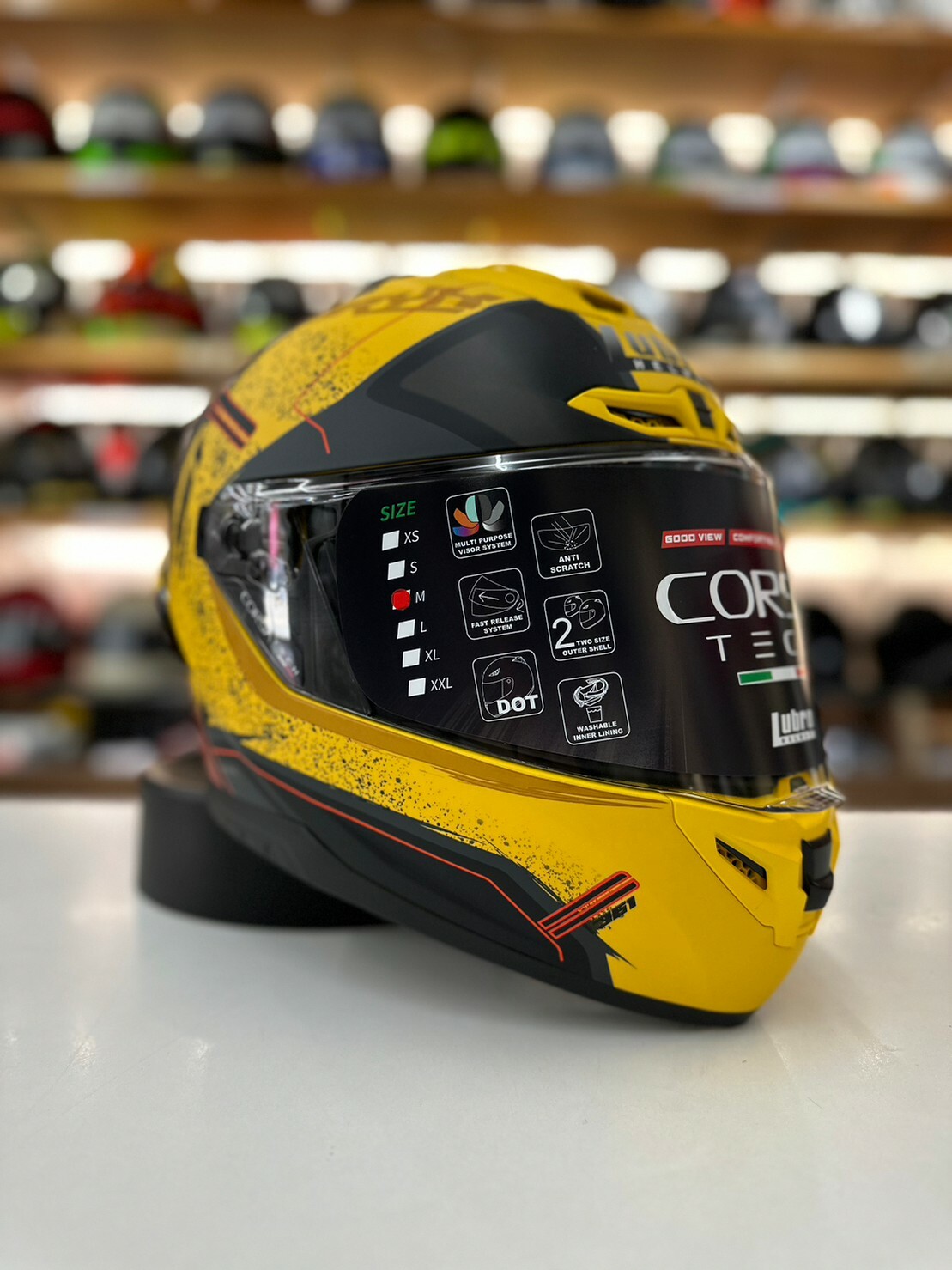 LUBRO CORSA TECH 彩繪 361 黃 全罩 大鴨尾