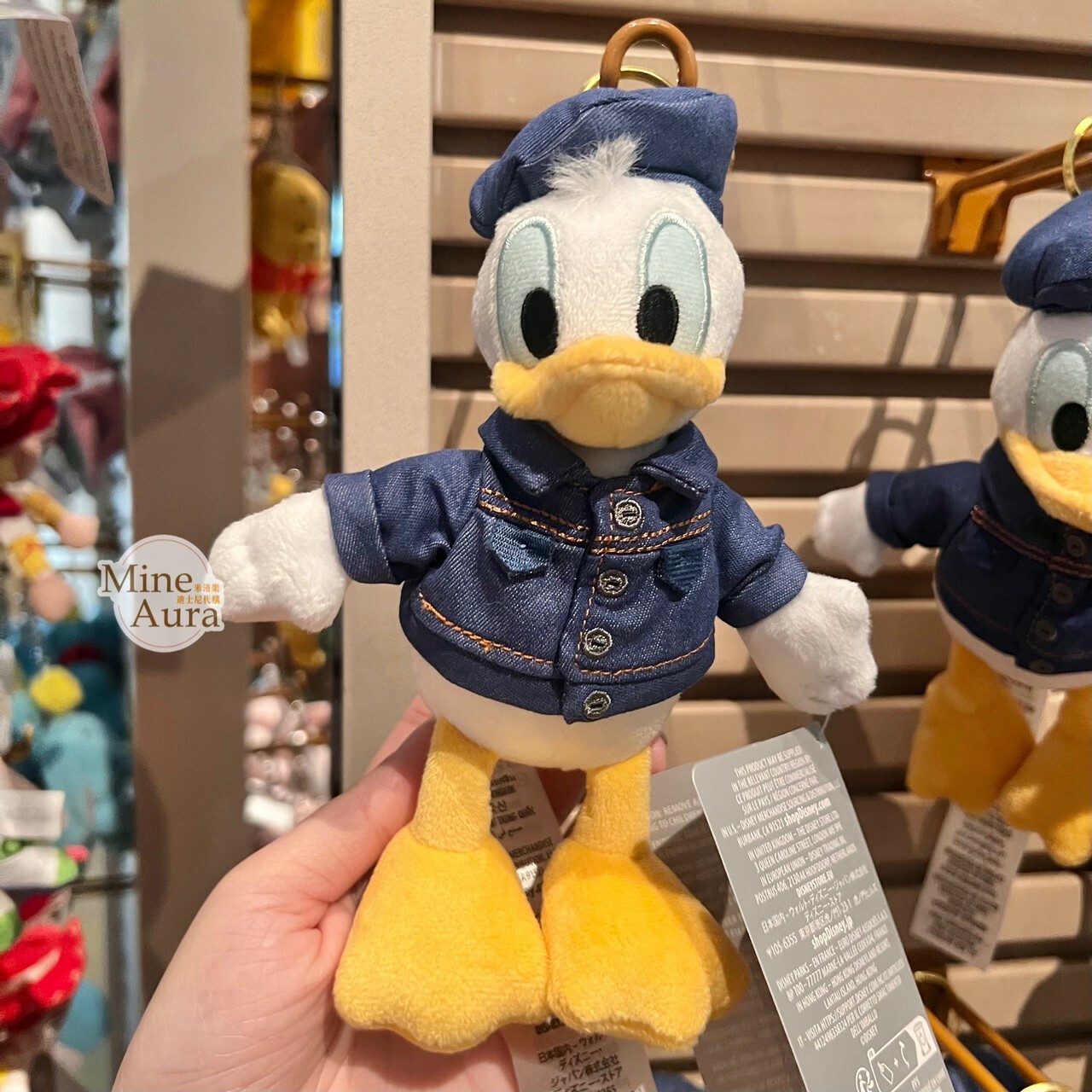 唐老鴨 Donald 牛仔造型 絨毛 鑰匙圈 吊飾 -香港迪士尼樂園