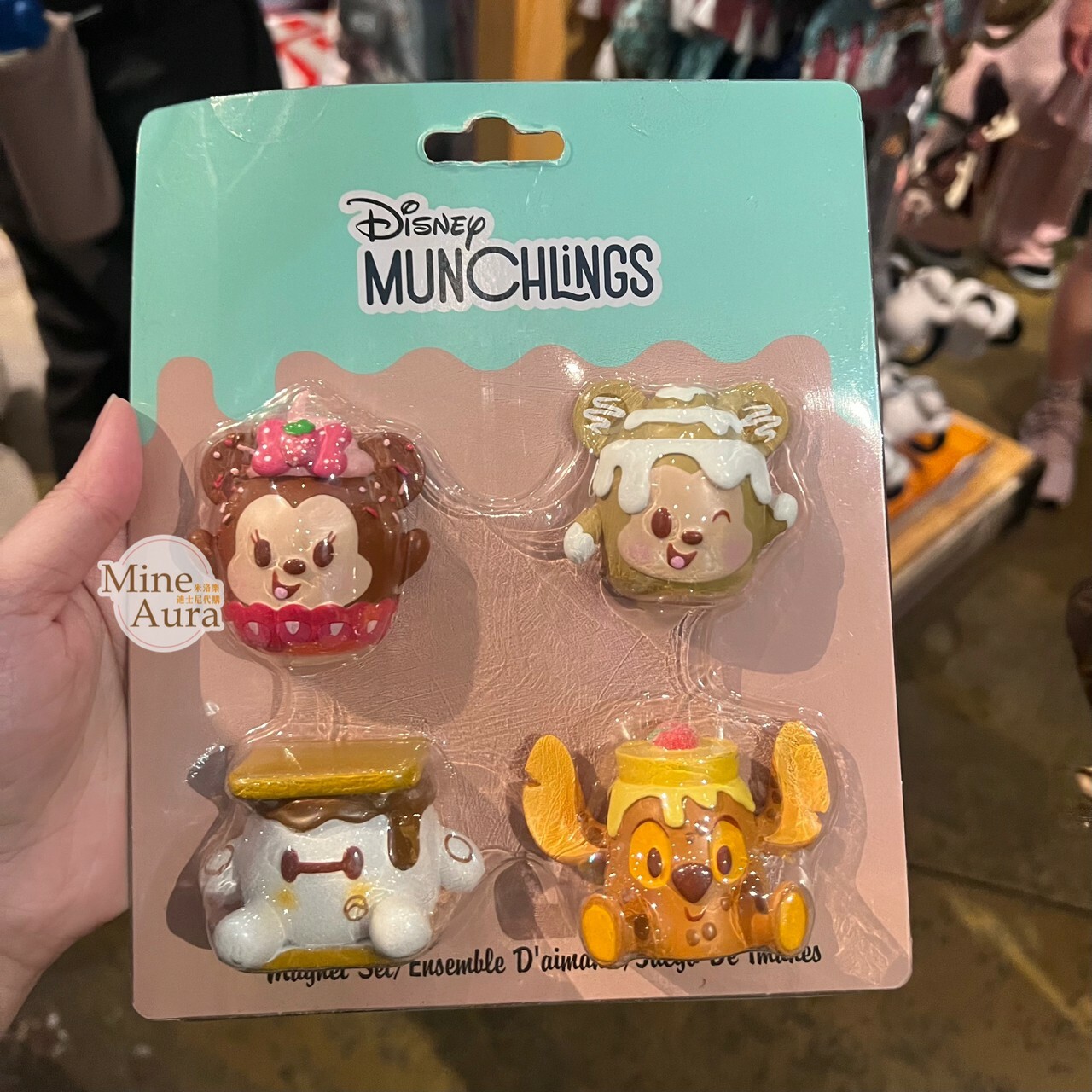 MUNCHLINGS 系列 米奇 Mickey 米妮 Minni 史迪奇 Stitch 蛋糕造型 磁鐵4入組 -香港迪士尼樂園