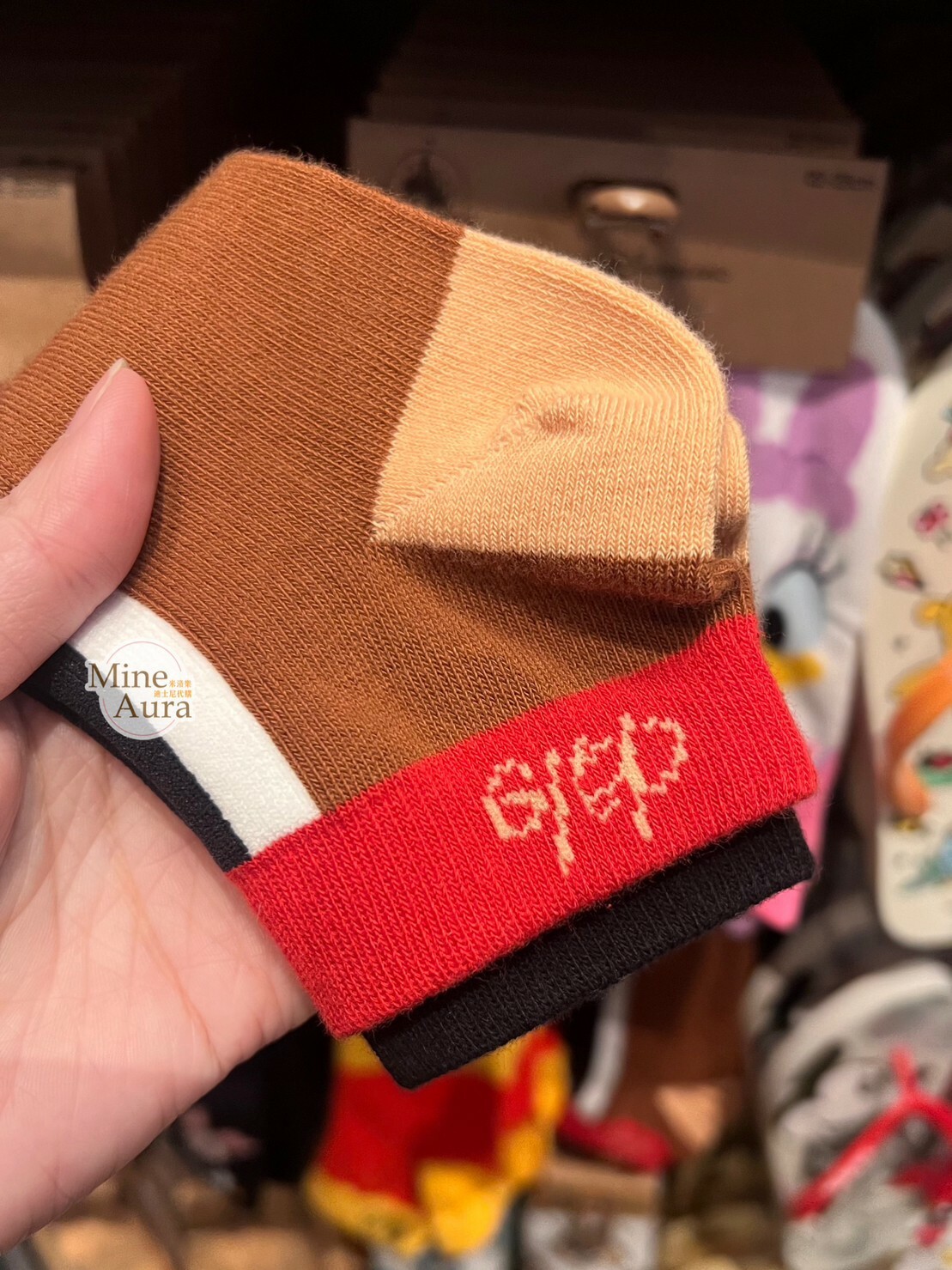 奇奇蒂蒂 Chip 'n Dale 拚色 襪子 -香港迪士尼樂園