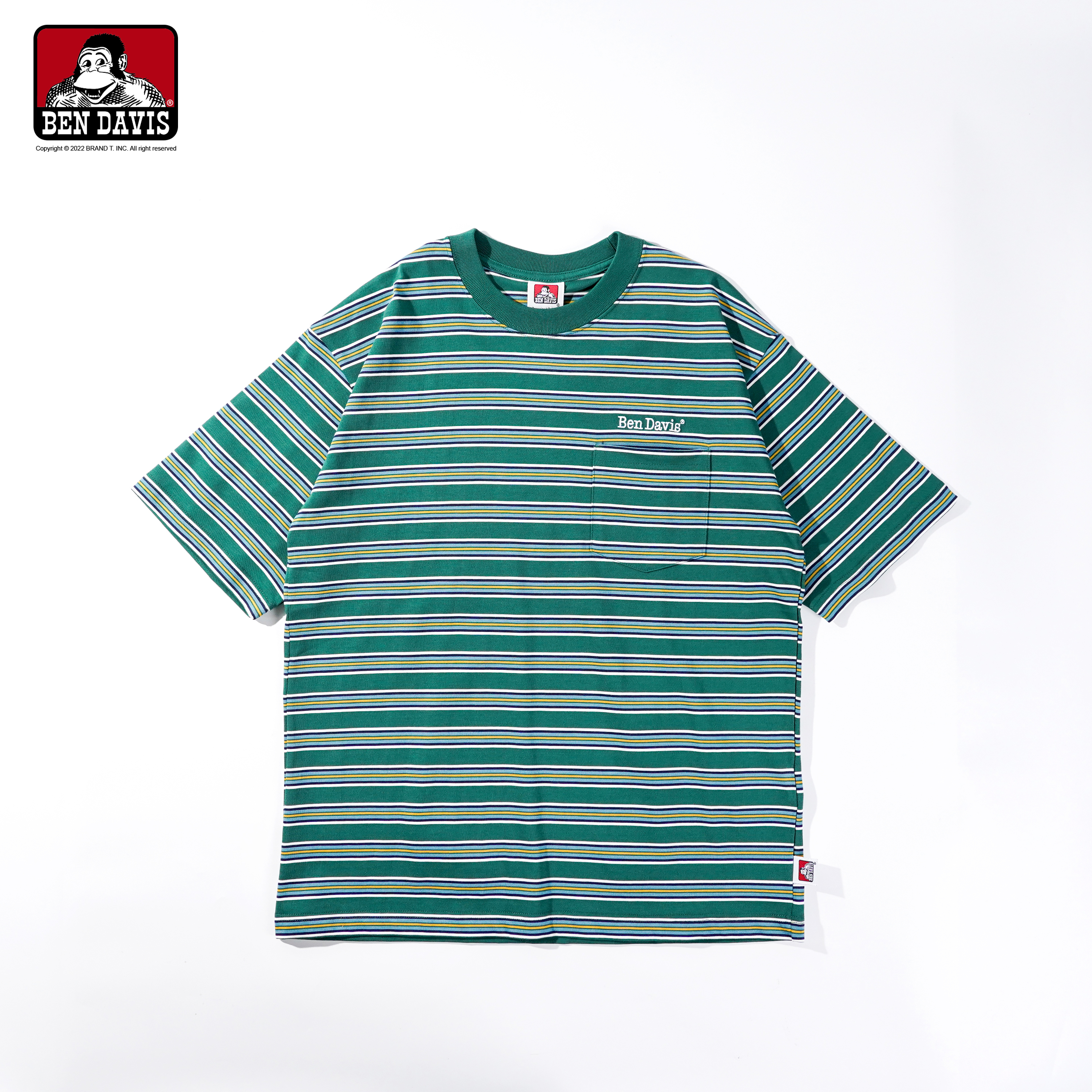 【 BEN DAVIS | 色織邊條紋短TEE - 2色 】