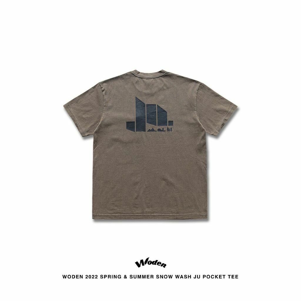 WODEN 2022 Spring & Summer Snow Wash Ju Pocket tee (卡其款)