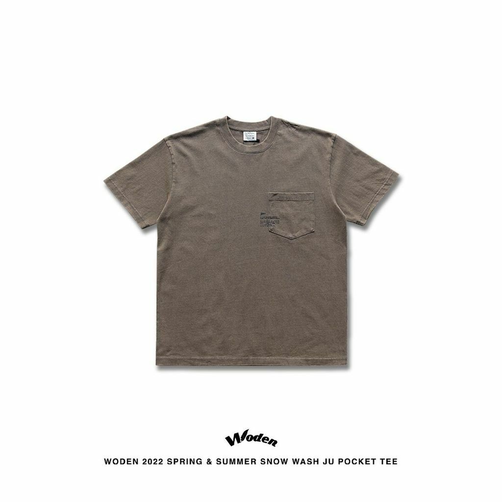 WODEN 2022 Spring & Summer Snow Wash Ju Pocket tee (卡其款)