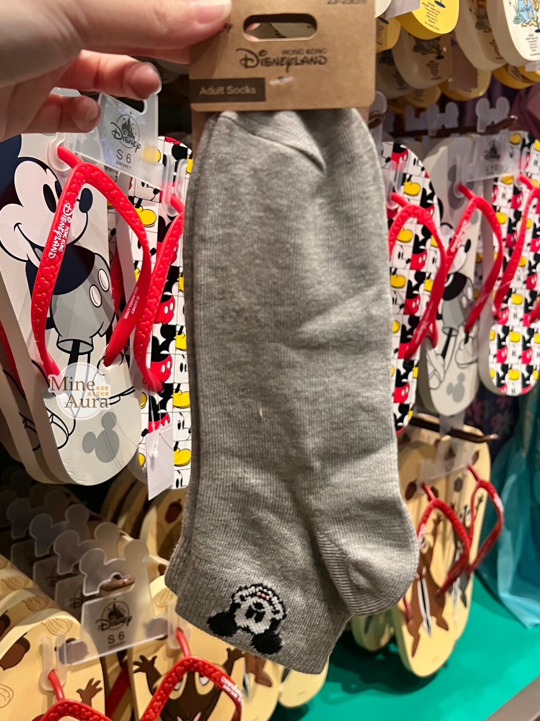 米奇 Mickey 大頭logo 圖案 襪子 -香港迪士尼樂園