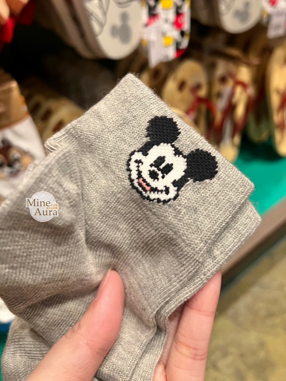 米奇 Mickey 大頭logo 圖案 襪子 -香港迪士尼樂園
