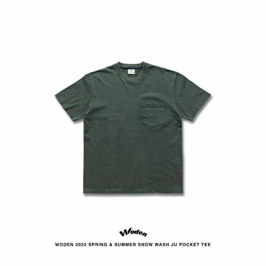 WODEN 2022 Spring & Summer Snow Wash Ju Pocket tee (綠色款)