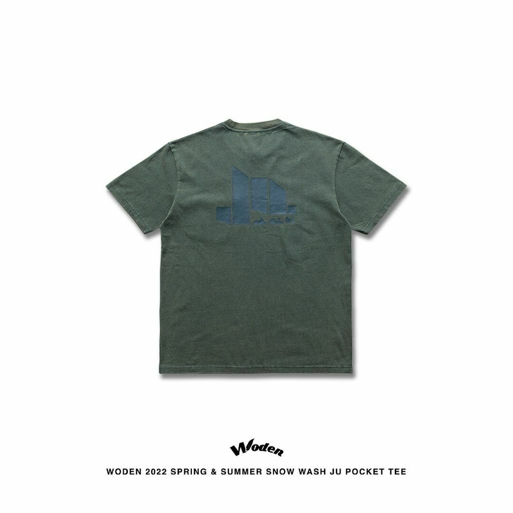 WODEN 2022 Spring & Summer Snow Wash Ju Pocket tee (綠色款)
