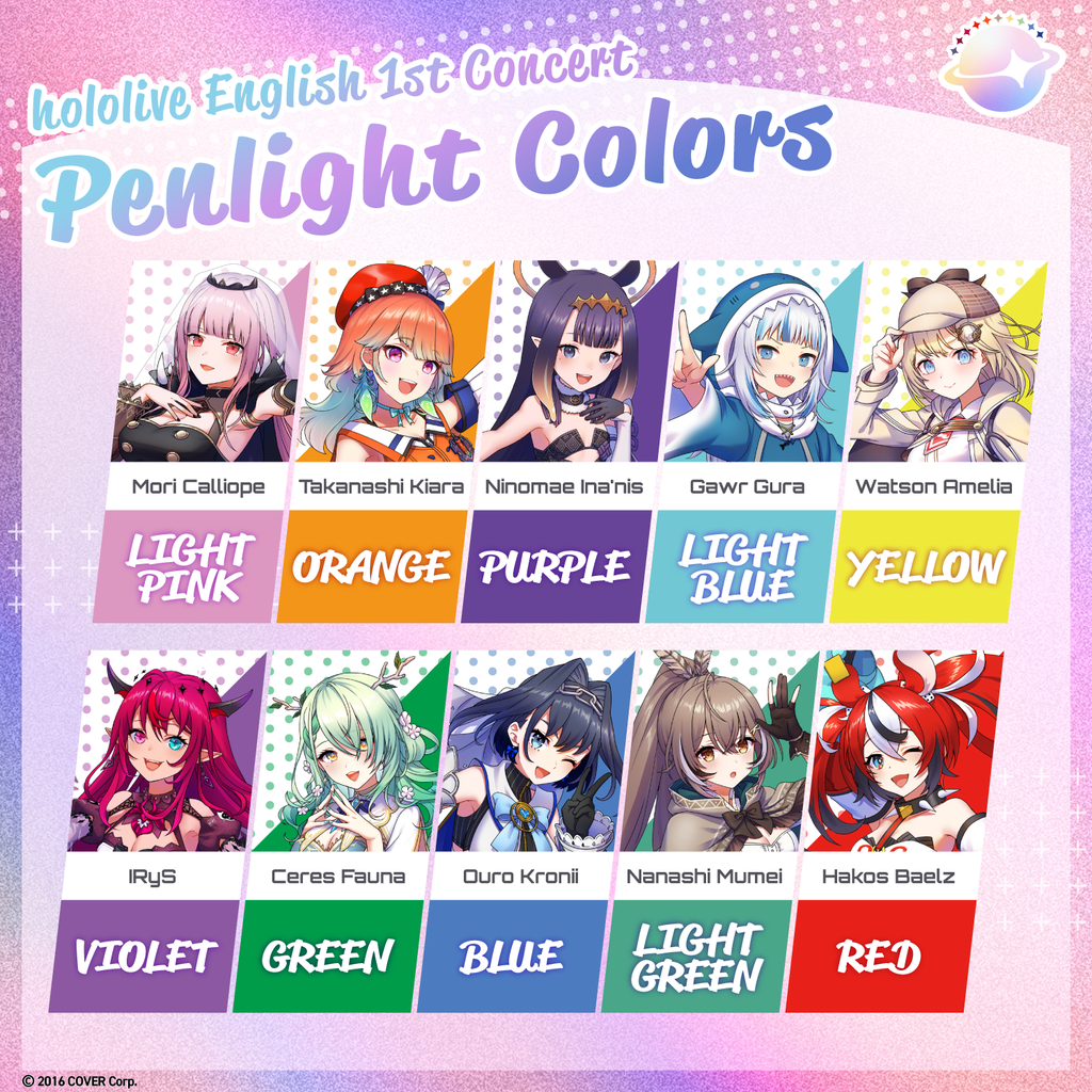 「官方代購」Hololive 『hololive English 1st Concert -Connect the World-』 Live 演唱會周邊 受注生產 2次販售 #2 襟章/手燈/掛布/毛巾