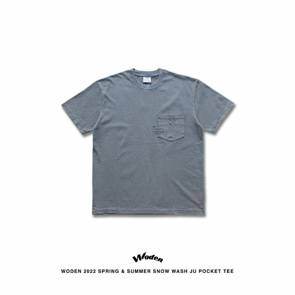 WODEN 2022 Spring & Summer Snow Wash Ju Pocket tee (藍色款)