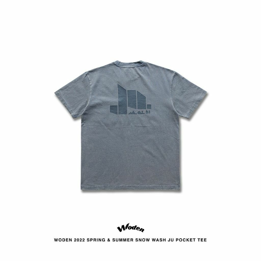 WODEN 2022 Spring & Summer Snow Wash Ju Pocket tee (藍色款)