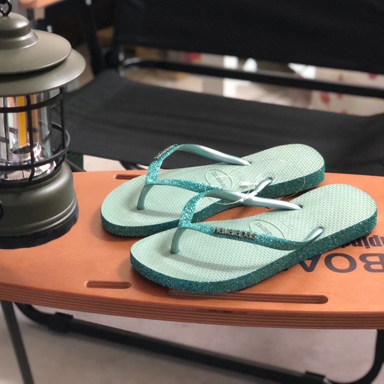 Havaianas 哈瓦仕 Slim Sparkle II Flip Flops 閃耀系列 拖鞋 夾腳拖 藍綠色 女款 4146937-1809W