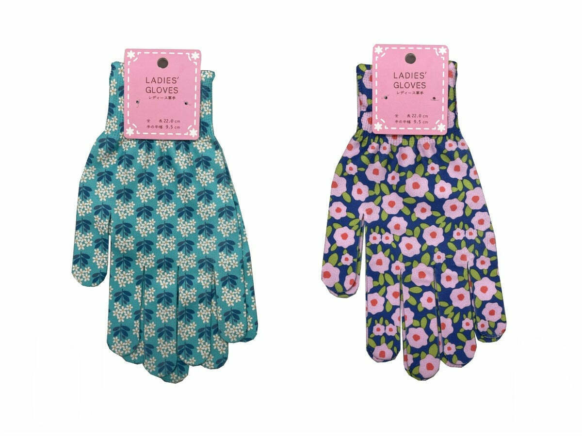 女用工作手套/白花、粉花