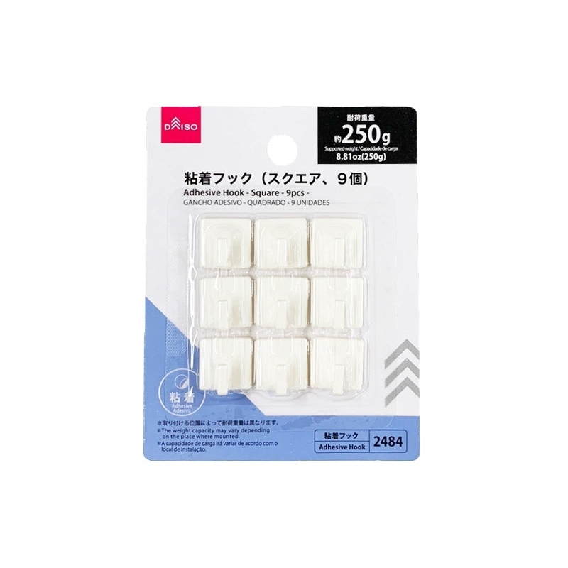 黏貼式掛勾/方形 9入