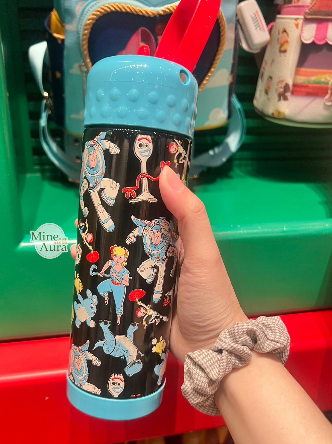 玩具總動員 Toy Story 滿版圖案 黑底 水壺 -香港迪士尼樂園