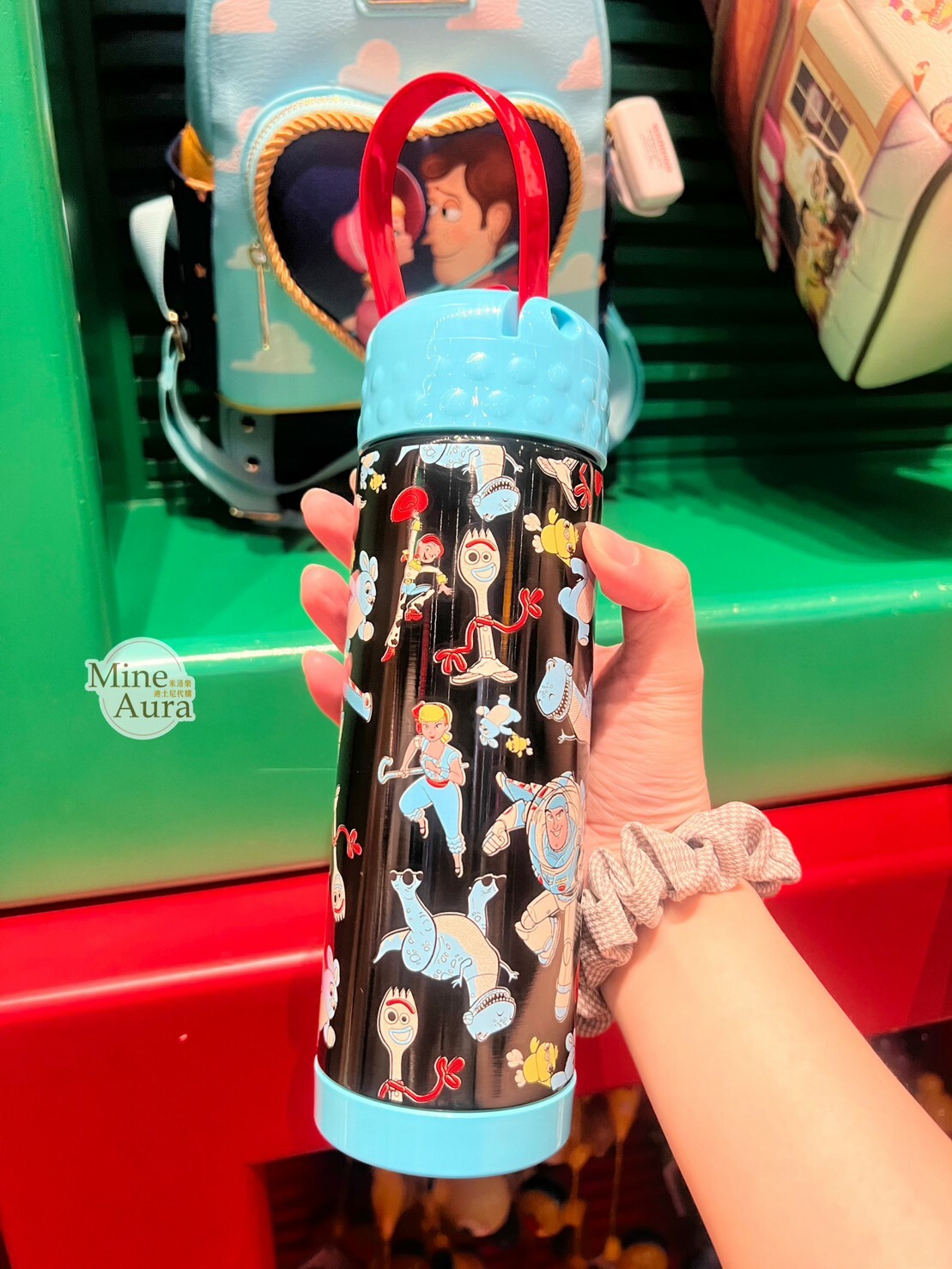 玩具總動員 Toy Story 滿版圖案 黑底 水壺 -香港迪士尼樂園