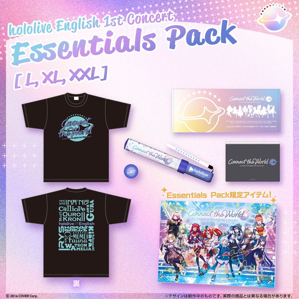 「官方代購」Hololive 『hololive English 1st Concert -Connect the World-』 Live 演唱會周邊 非受注生產 #1 Essential Pack/ Cap帽/單肩包