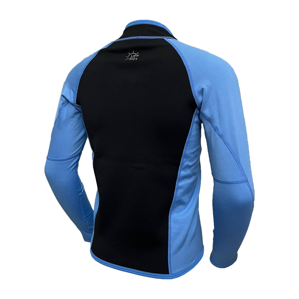 1mm 兒童短纖抓毛游泳保暖夾克 - 黑/藍