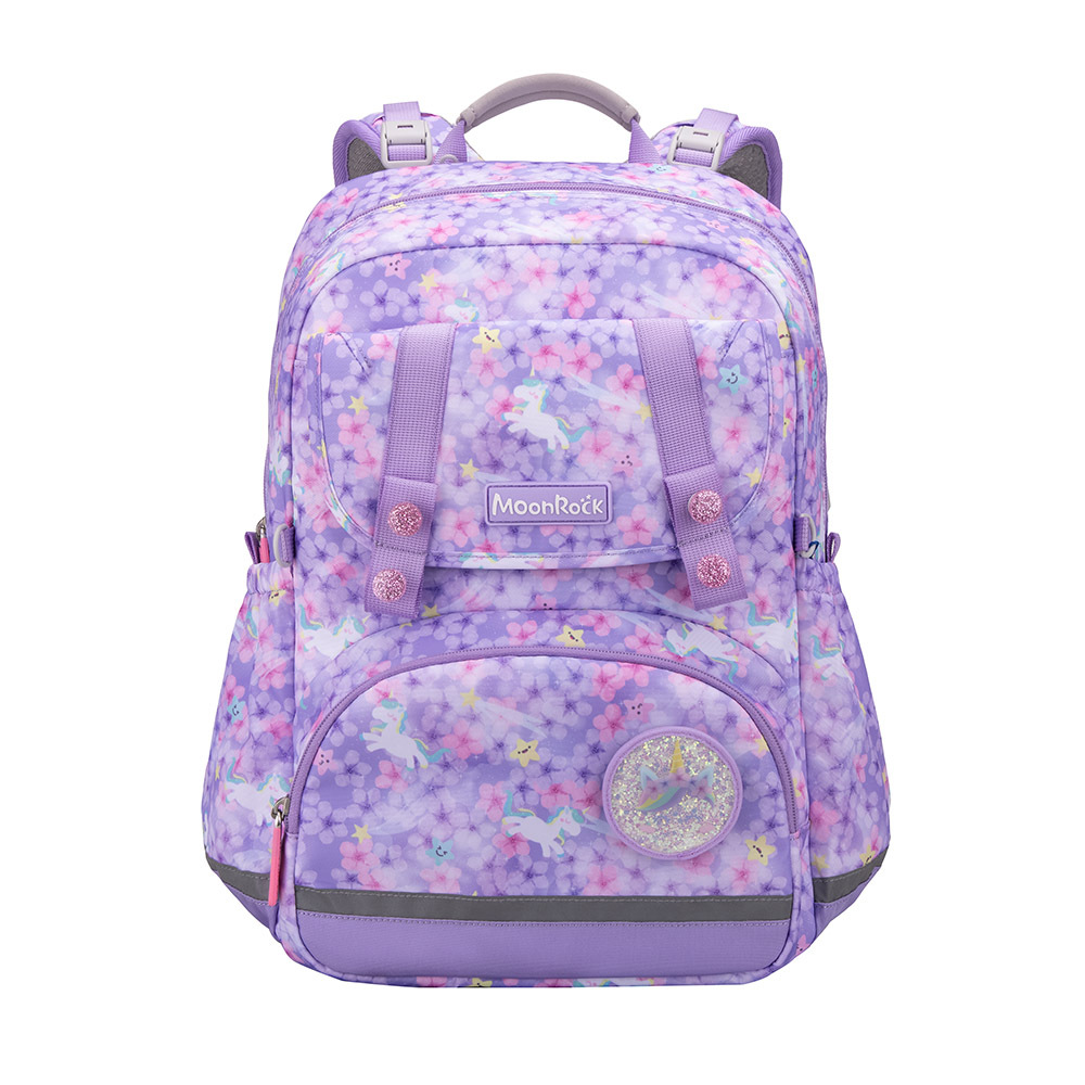 SP1 低年級 花花獨角獸 紫色 成長型護脊書包