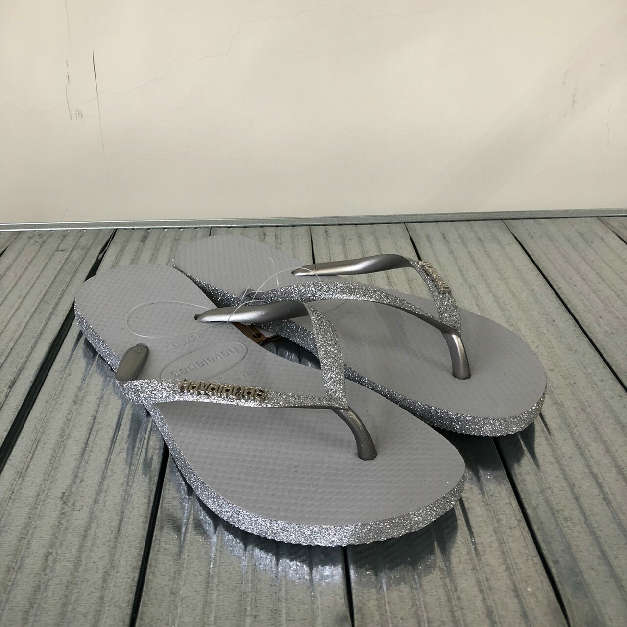 Havaianas 哈瓦仕 Slim Sparkle II Flip Flops 閃耀系列 拖鞋 夾腳拖  銀灰色 女款 4146937-3498W