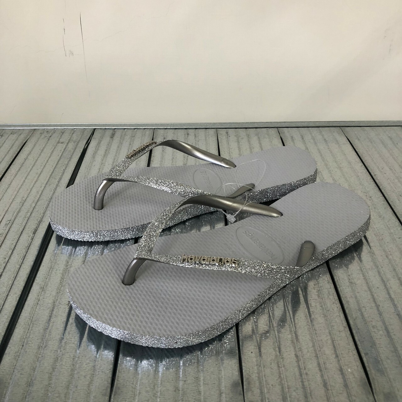 Havaianas 哈瓦仕 Slim Sparkle II Flip Flops 閃耀系列 拖鞋 夾腳拖  銀灰色 女款 4146937-3498W