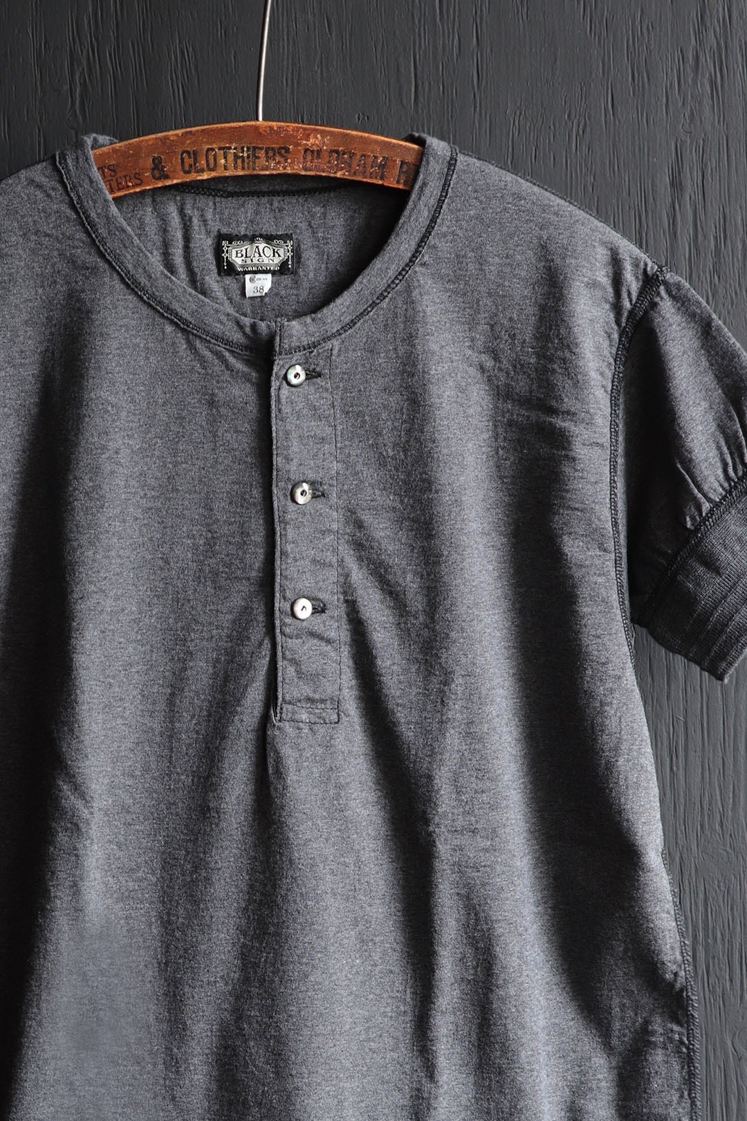 Black Sign BS Short Sleeve Amish Underwear / Rat Gray