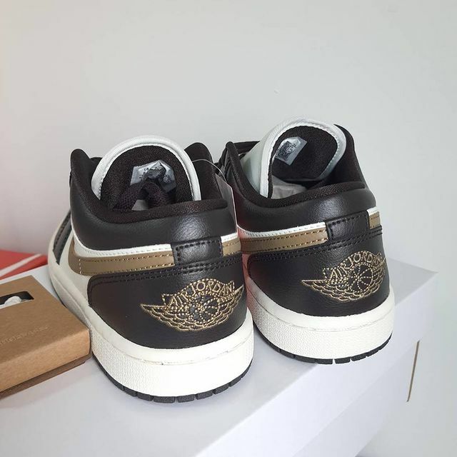 NIKE AIR JORDAN 1 LOW “Shadow Brown“ 摩卡可可色女鞋金色/ 預購