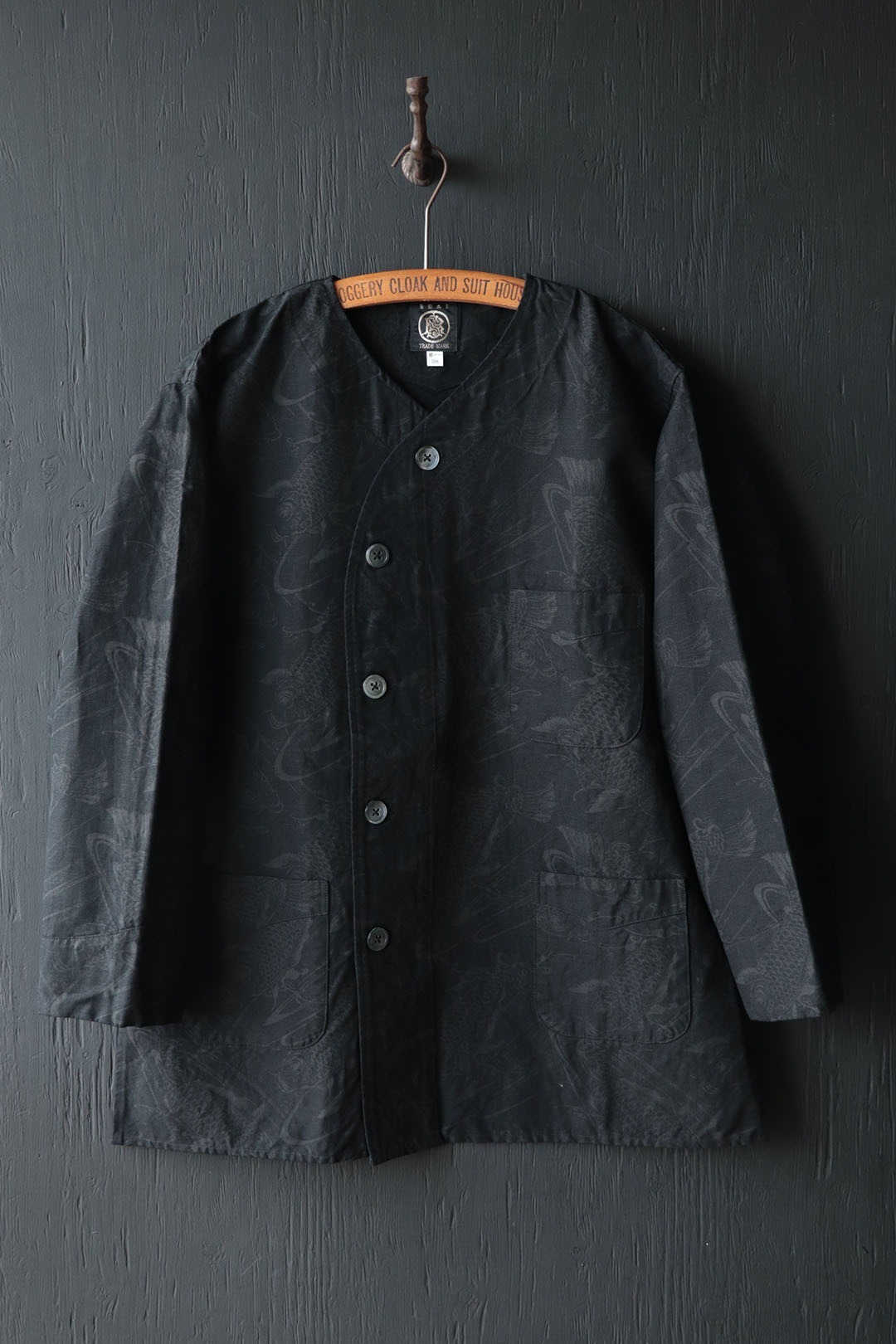Black Sign “Climbing Carp”Late Night Shirt / Black Chambray