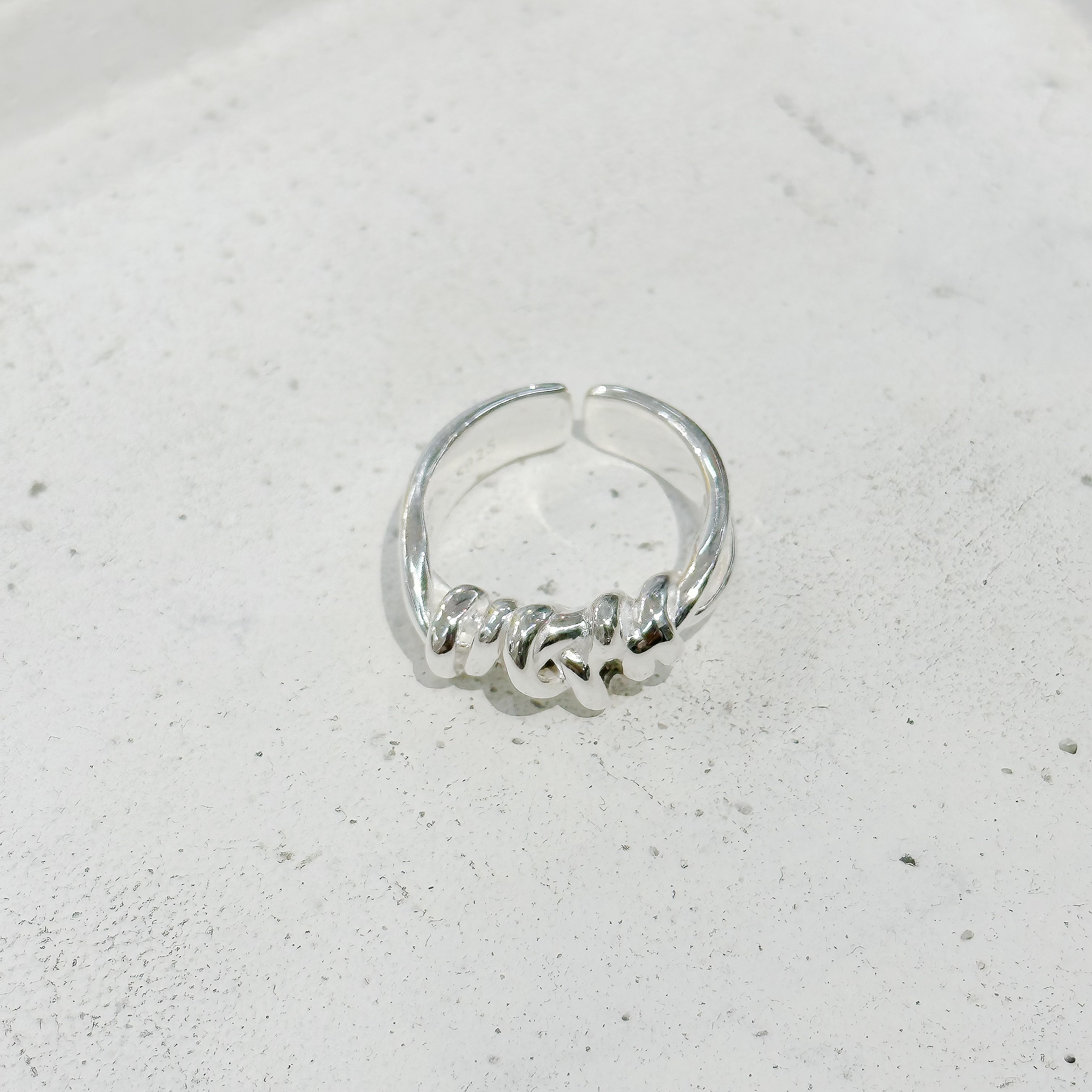 925純銀交織扭結戒指