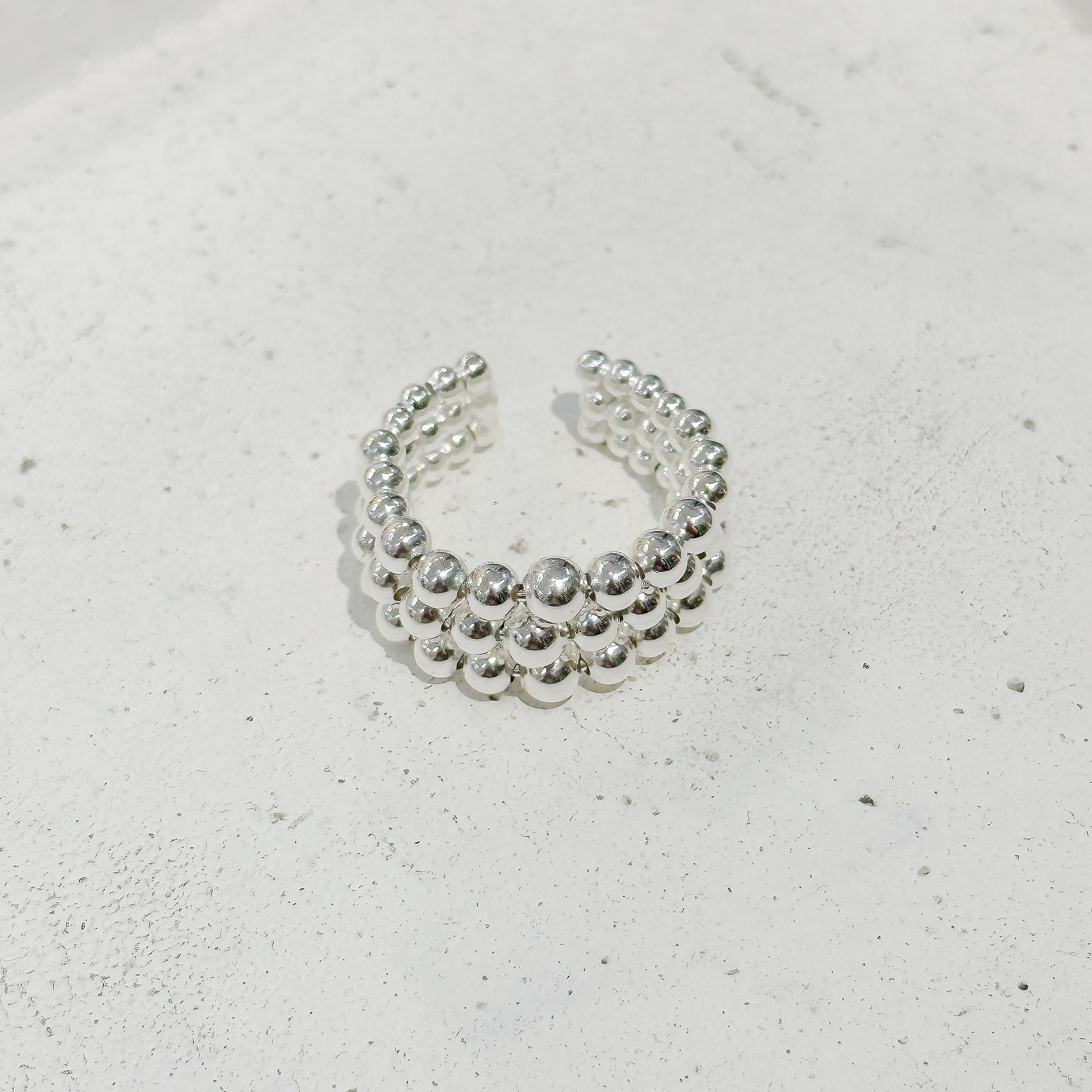 925三層小珠拼接戒指