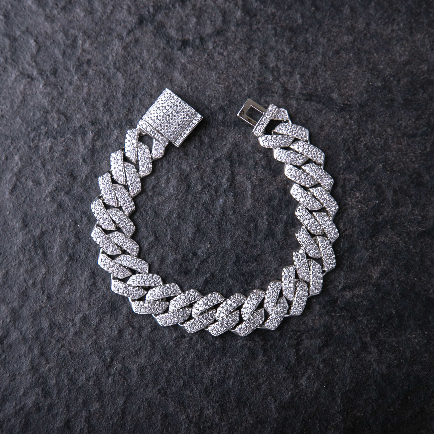 14mm滿鑲菱形古巴手鍊