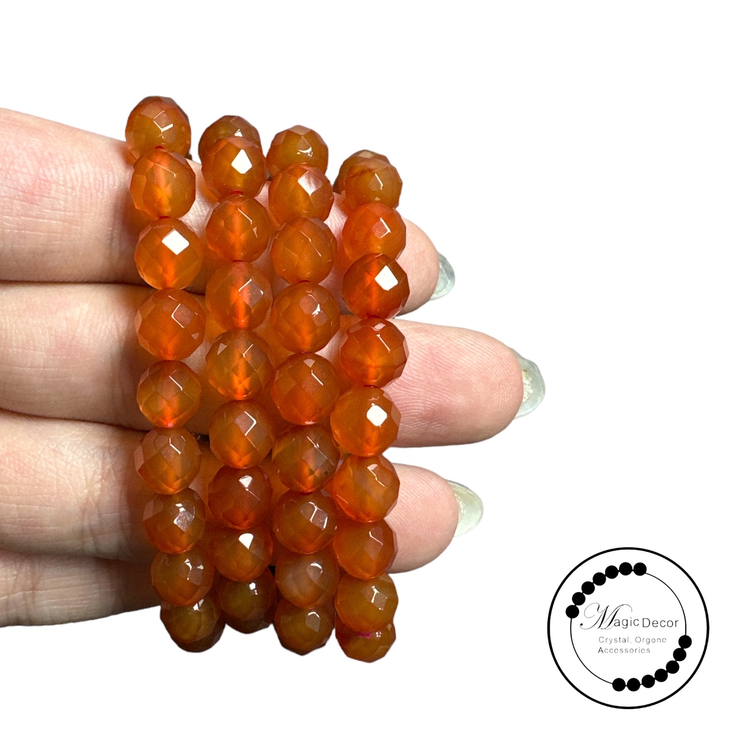 250927 - C66 8mm+珠寶切割紅瑪瑙手串