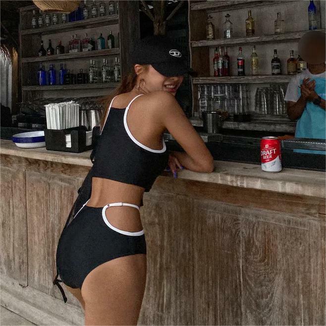 LYS -歐美辣妹拼色顯身材兩件式泳裝