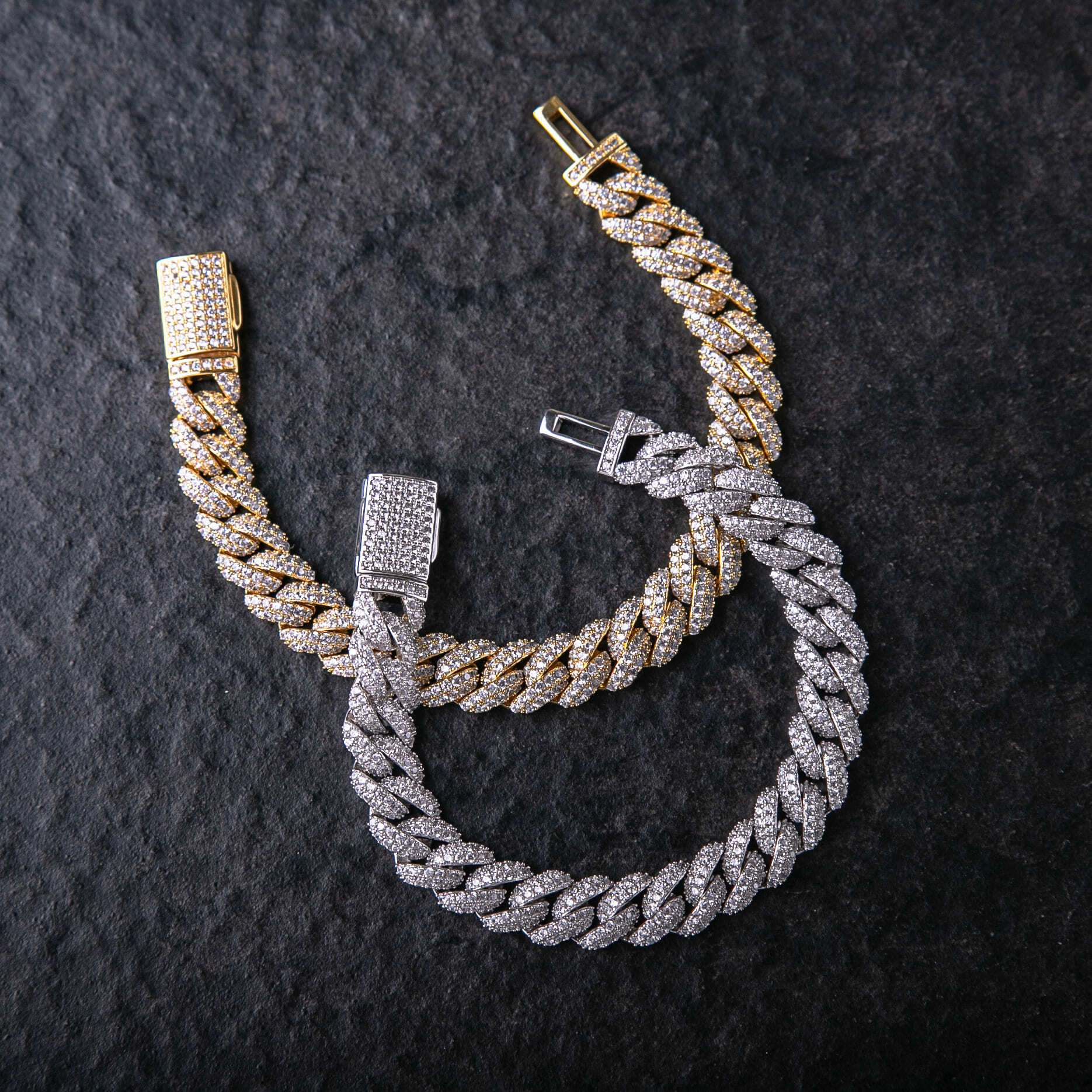 925純銀10mm滿鑲邁阿密古巴手鍊