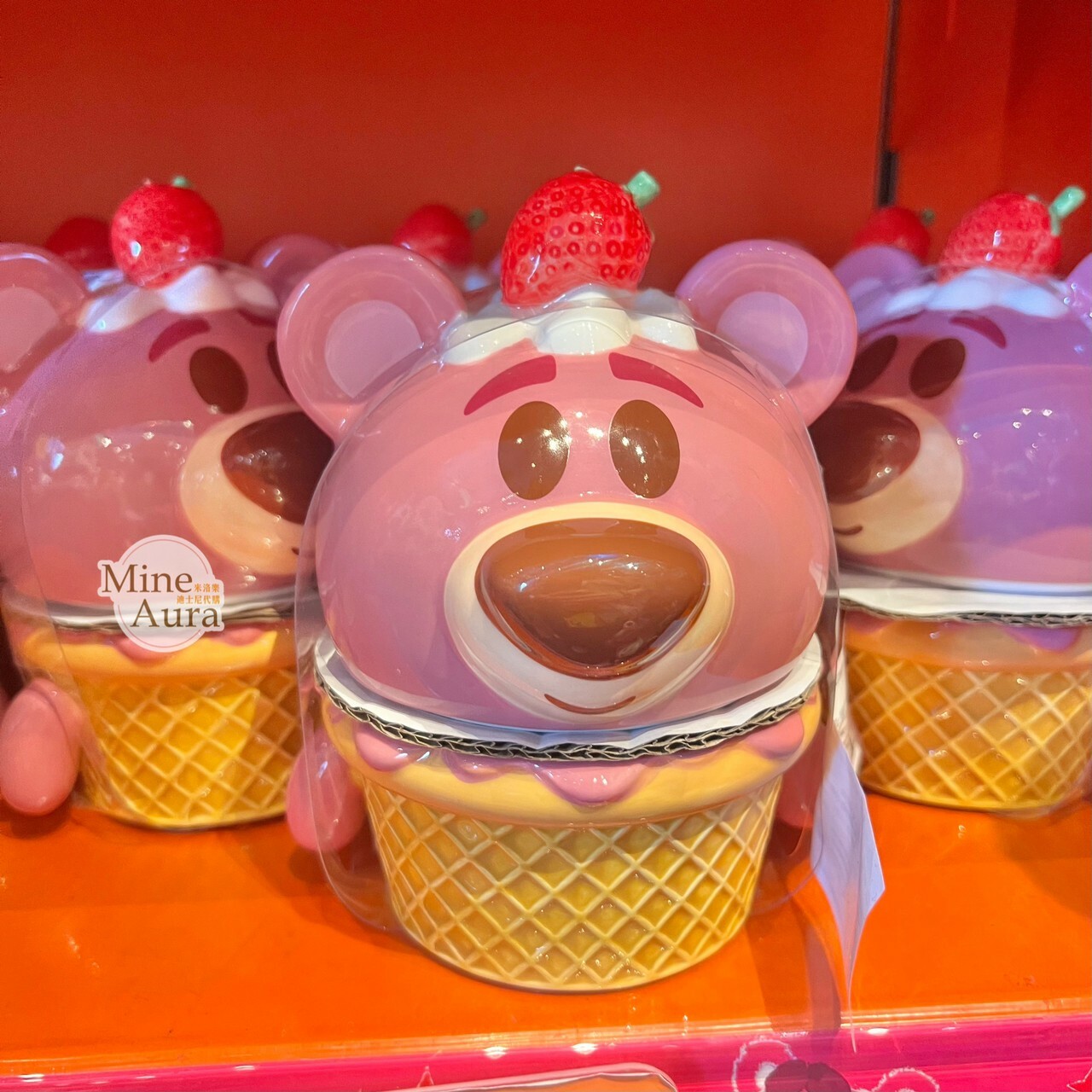 熊抱哥 Lotso 大頭 甜筒造型 陶瓷 儲物罐 玩具總動員 Toy Story -香港迪士尼樂園