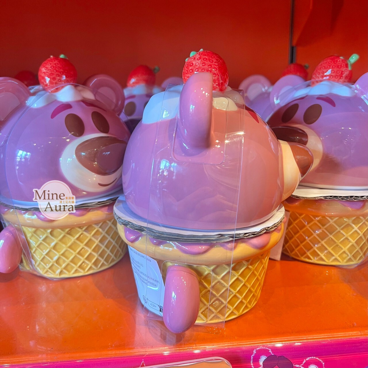 熊抱哥 Lotso 大頭 甜筒造型 陶瓷 儲物罐 玩具總動員 Toy Story -香港迪士尼樂園