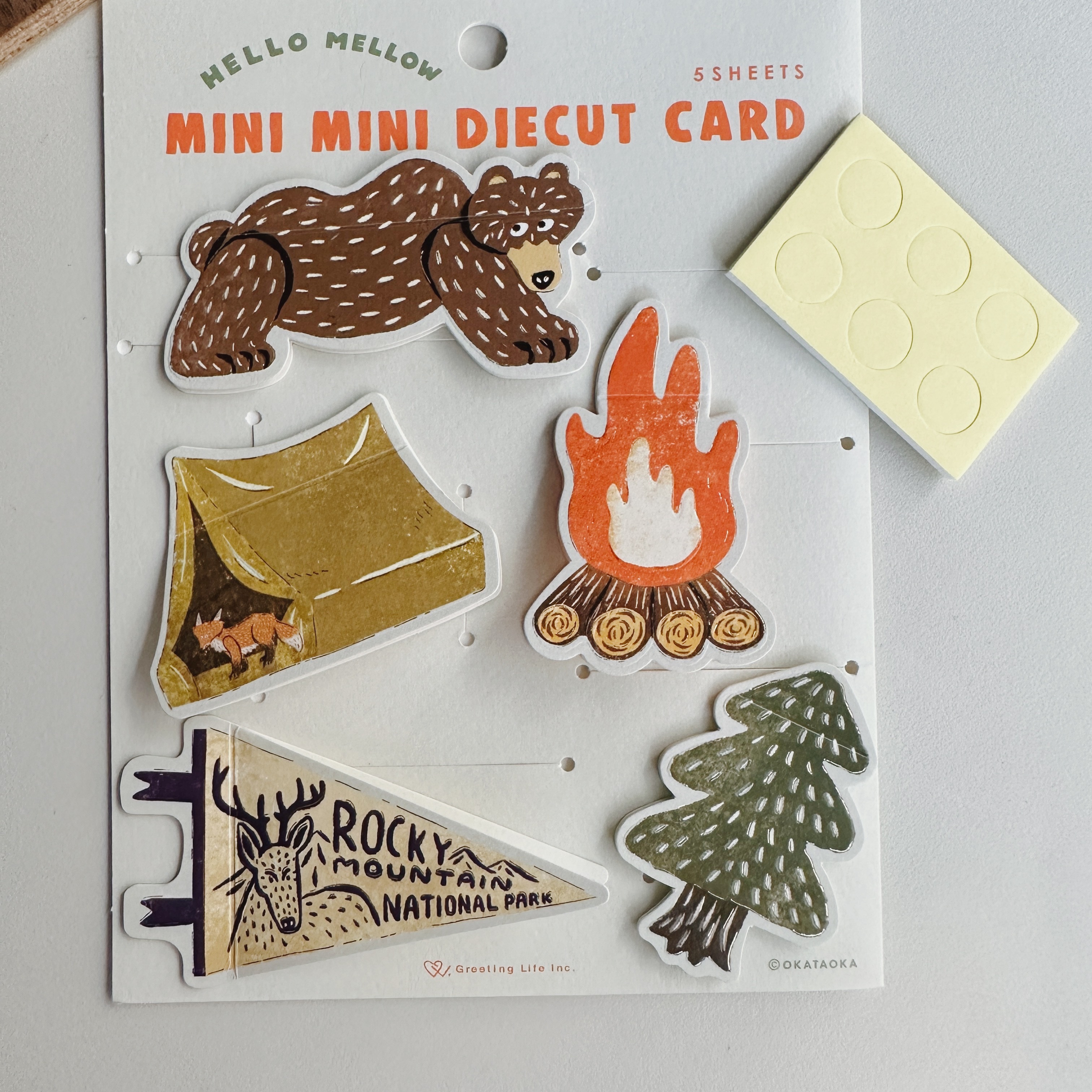 OKATAOKA  露營熊 迷你萬用卡片組｜日本Greeting Life