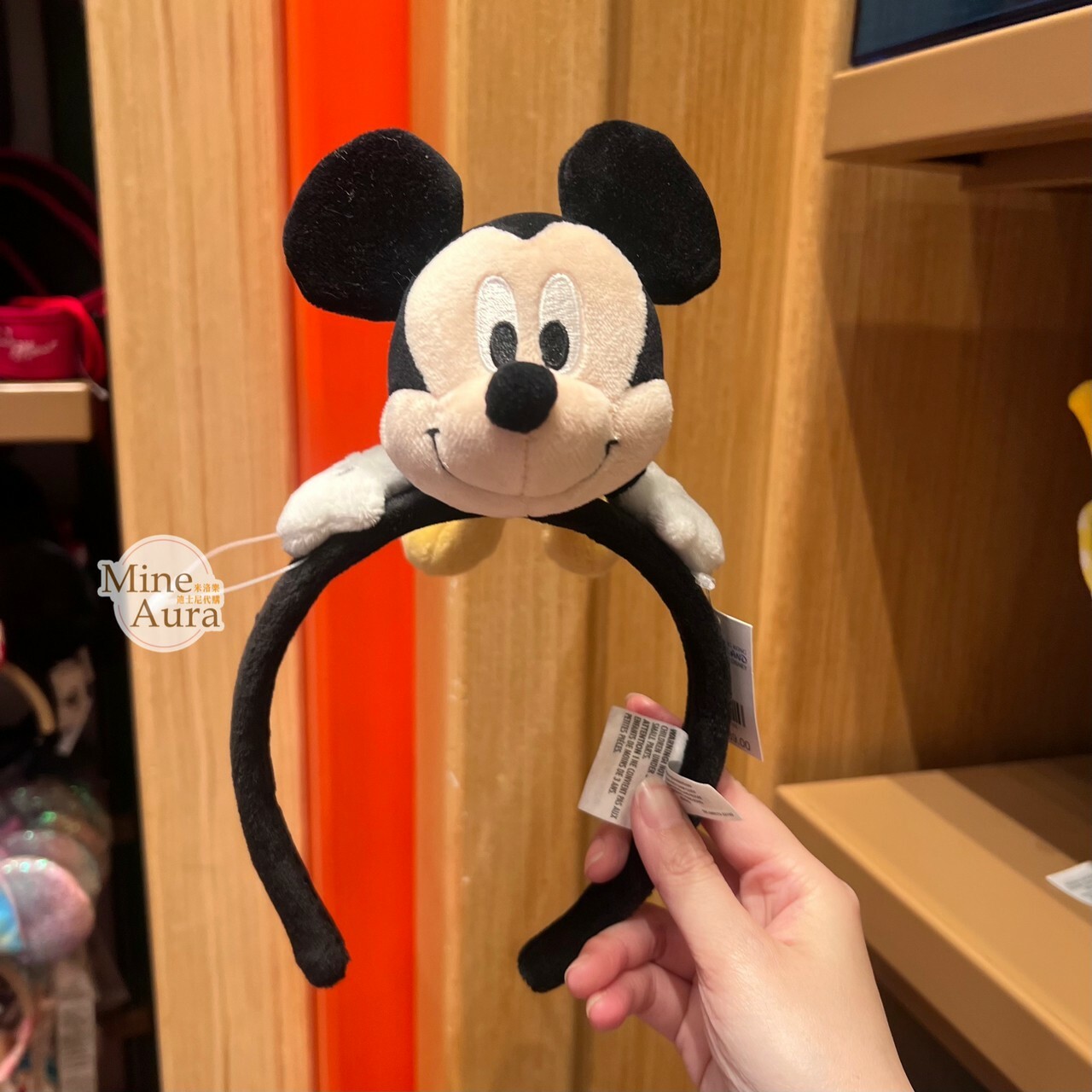 米奇 Mickey 正面趴姿 趴趴 絨毛造型 髮圈 髮箍-香港迪士尼樂園